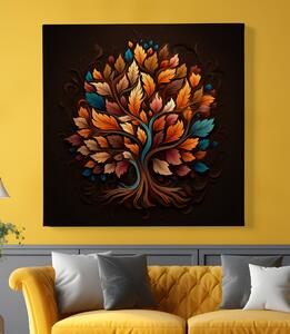 Obraz na plátně - Strom života podzimní listy FeelHappy.cz Velikost obrazu: 40 x 40 cm