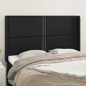 Čelo postele typu ušák černé 147x16x118/128 cm umělá kůže 3119530