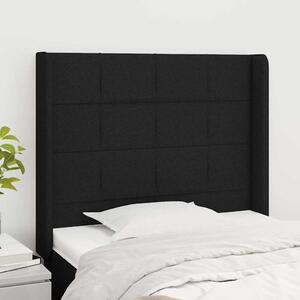 Čelo postele typu ušák černé 83x16x118/128 cm textil 3119556