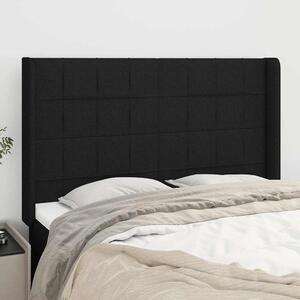 Čelo postele typu ušák černé 147x16x118/128 cm textil 3119580