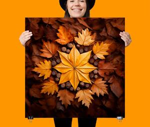 Plakát - Mandala podzimní listí FeelHappy.cz Velikost plakátu: 40 x 40 cm