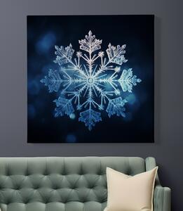 Obraz na plátně - Mandala ledová sněhová vločka FeelHappy.cz Velikost obrazu: 40 x 40 cm