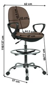 Vyvýšená pracovní židle Korki (hnědá + černá). 1034318
