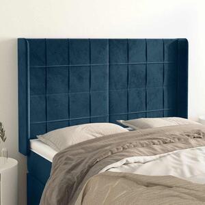 Čelo postele typu ušák tmavě modrá 147x16x118/128 cm samet 3119632