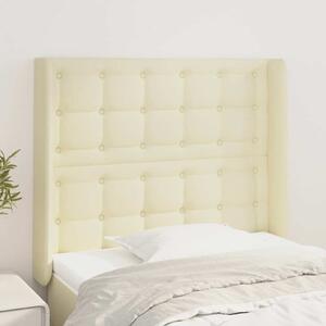 Čelo postele typu ušák krémové 83x16x118/128 cm umělá kůže 3119654