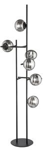 Ondaluce - Stojací lampa JEWEL 6xE14/10W/230V 166 cm černá/kouřová černá