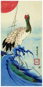 Obrazová reprodukce The Wave, The Crane & The Rising Sun, Utagawa Hiroshige