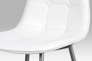 Autronic Jídelní židle CT-393 WT bílá ekokůže