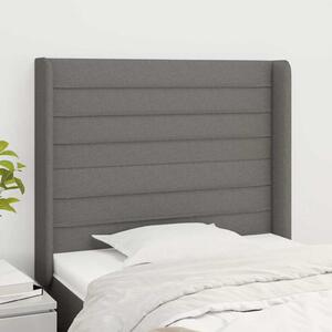 Čelo postele typu ušák tmavě šedé 93x16x118/128 cm textil 3119703