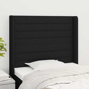 Čelo postele typu ušák černé 93x16x118/128 cm textil 3119704