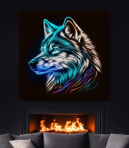 FeelHappy Obraz na plátně - Modro-bílý vlk, hlava Velikost obrazu: 100 x 100 cm
