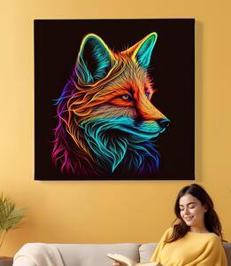 Obraz na plátně - Barevná liška, hlava FeelHappy.cz Velikost obrazu: 120 x 120 cm