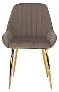 Jídelní židle Soddy (šedohnědá + zlatá). 1034344