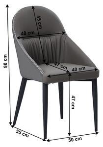 Jídelní židle Saflor (šedá + kov). 1034339