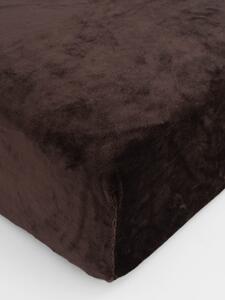MK Lůžkoviny Prostěradlo mikroplyš Deluxe 90 x 200 cm - tmavě hnědé