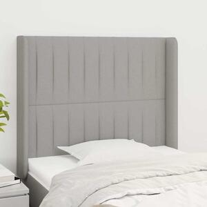 Čelo postele typu ušák světle šedé 93x16x118/128 cm textil 3119800