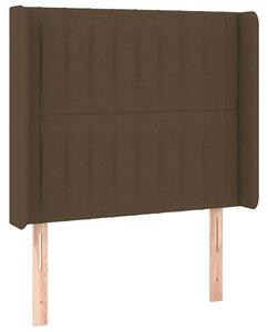 Čelo postele typu ušák tmavě hnědé 83x16x118/128 cm textil 3119795
