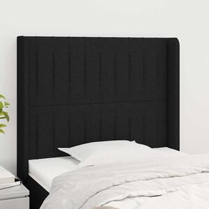 Čelo postele typu ušák černé 83x16x118/128 cm textil 3119794