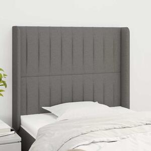 Čelo postele typu ušák tmavě šedé 93x16x118/128 cm textil 3119801