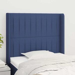 Čelo postele typu ušák modré 83x16x118/128 cm textil 3119798