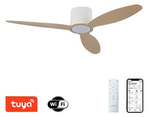 ZEVENTI - LED Stropní ventilátor VENTORA LED/24W/230V Wi-Fi Tuya bílá/dub + DO