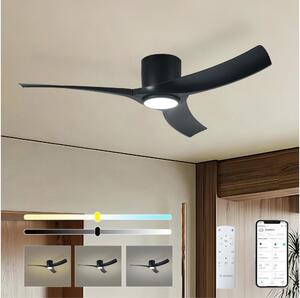 ZEVENTI - LED Stropní ventilátor ORBITO LED/24W/230V Wi-Fi Tuya černá + DO