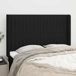 Čelo postele typu ušák černé 147x16x118/128 cm textil 3119818