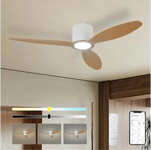 ZEVENTI - LED Stropní ventilátor VENTORA LED/24W/230V Wi-Fi Tuya bílá/dub + DO