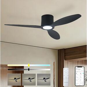 ZEVENTI - LED Stropní ventilátor VENTORA LED/24W/230V Wi-Fi Tuya černá + DO