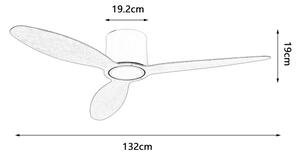 ZEVENTI - LED Stropní ventilátor VENTORA LED/24W/230V Wi-Fi Tuya bílá/dub + DO
