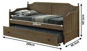 Jednolůžková postel s přistýlkou ​​90 cm Byrma (dub antický) (bez matrace). 1040123