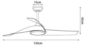 ZEVENTI - LED Stropní ventilátor AERYS LED/24W/230V Wi-Fi Tuya černá/ořech + DO