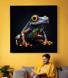 FeelHappy Obraz na plátně - Barevná psychedelická rosnička Velikost obrazu: 80 x 80 cm