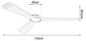 ZEVENTI - LED Stropní ventilátor AUREX LED/24W/230V Wi-Fi Tuya bílá/dub + DO