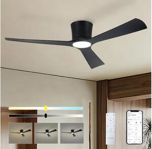 ZEVENTI - LED Stropní ventilátor AUREX LED/24W/230V Wi-Fi Tuya černá + DO