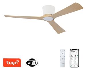 ZEVENTI - LED Stropní ventilátor AUREX LED/24W/230V Wi-Fi Tuya bílá/dub + DO