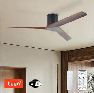 ZEVENTI - Stropní ventilátor VELLON Wi-Fi Tuya černá/ořech + DO