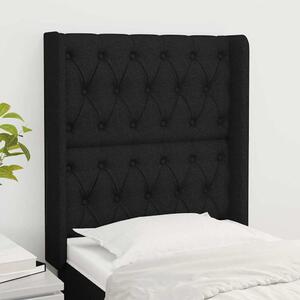 Čelo postele typu ušák černé 83x16x118/128 cm textil 3119892