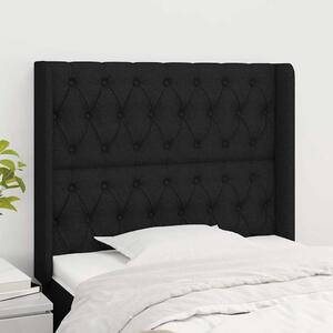 Čelo postele typu ušák černé 103x16x118/128 cm textil 3119908