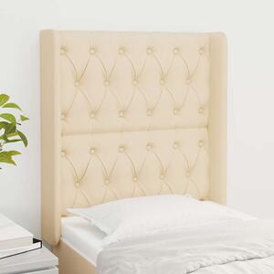 Čelo postele typu ušák krémové 83x16x118/128 cm textil 3119895
