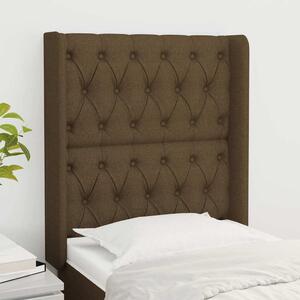 Čelo postele typu ušák tmavě hnědé 83x16x118/128 cm textil 3119893