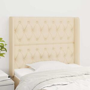 Čelo postele typu ušák krémové 93x16x118/128 cm textil 3119903