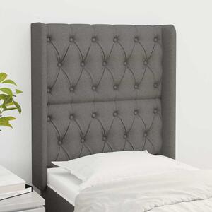 Čelo postele typu ušák tmavě šedé 83x16x118/128 cm textil 3119891