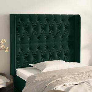 Čelo postele typu ušák tmavě zelená 103x16x118/128 cm samet 3119961