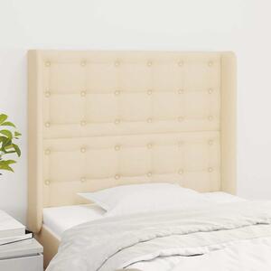 Čelo postele typu ušák krémové 93x16x118/128 cm textil 3120001