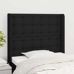 Čelo postele typu ušák černé 103x16x118/128 cm textil 3120006