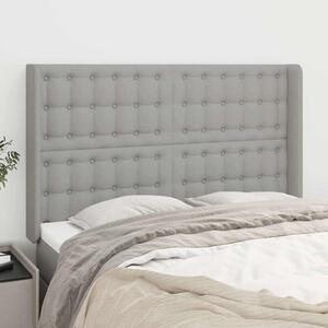 Čelo postele typu ušák světle šedé 147x16x118/128 cm textil 3120012