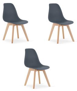 Set tří jídelních židlí KITO břidlicový (3 ks)