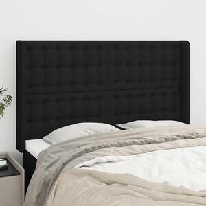 Čelo postele typu ušák černé 147x16x118/128 cm textil 3120014