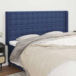Čelo postele typu ušák modré 183x16x118/128 cm textil 3120034